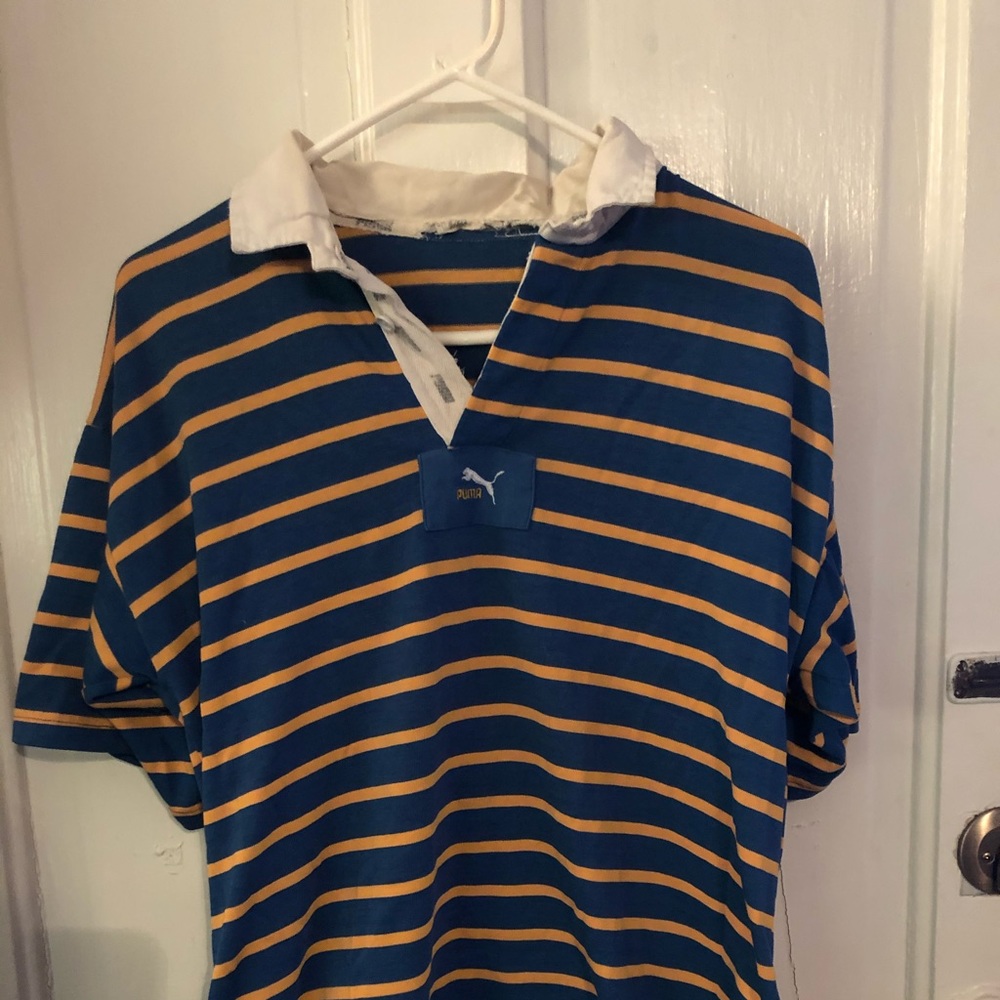 Striped Puma tee with white collar
